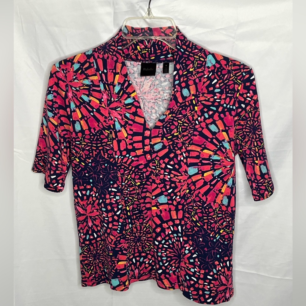 🌟3 for $25🌟 Rafaella Women’s Vibrant Bold Patterned Top - Picture 1 of 12